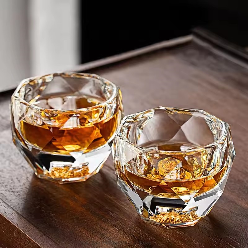 Yamazaki Home Bathroom Storage - 6PCS 50ML Shot Glasses Diamond Faceted