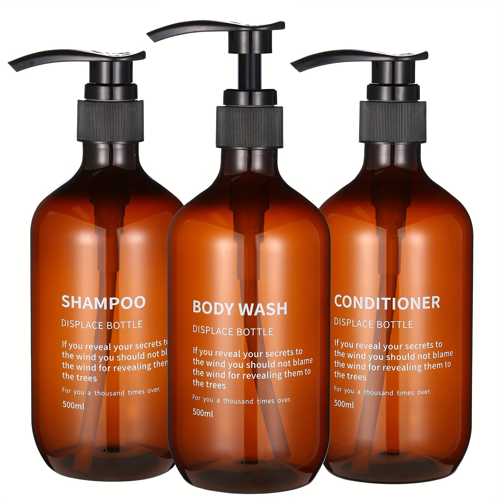 Soap Dispenser Pump - 3pcs Waterproof Shampoo Conditioner Dispenser Set