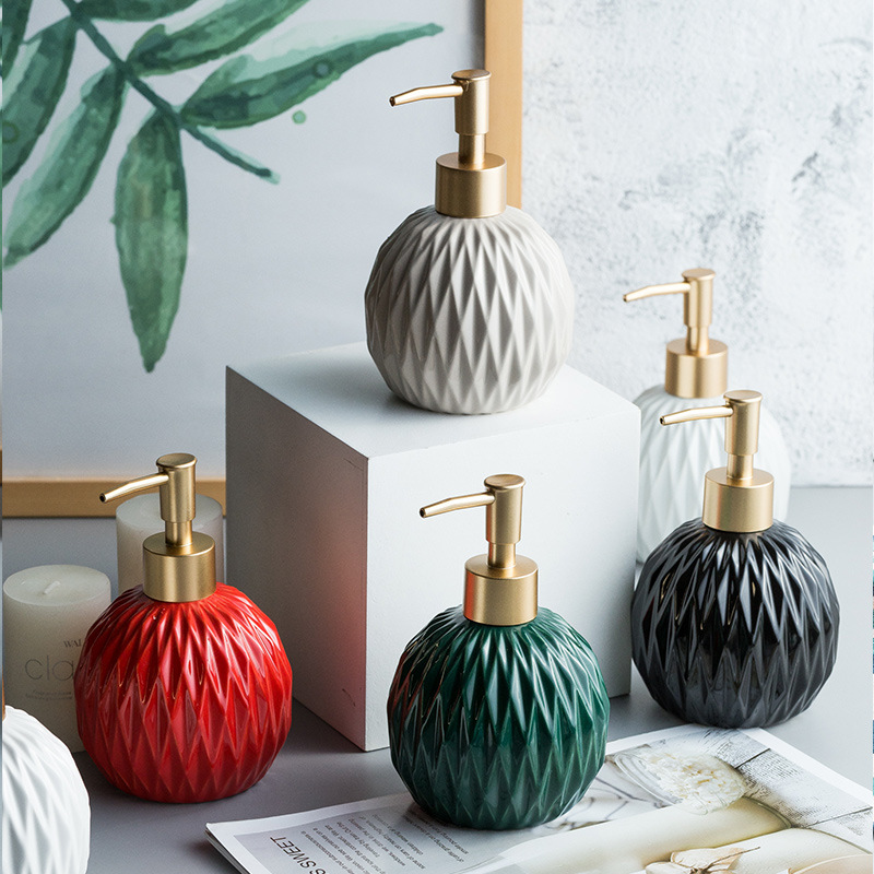 Soap Dispenser Pump - Ceramic Bathroom Reusable Soap Dispenser Lotion