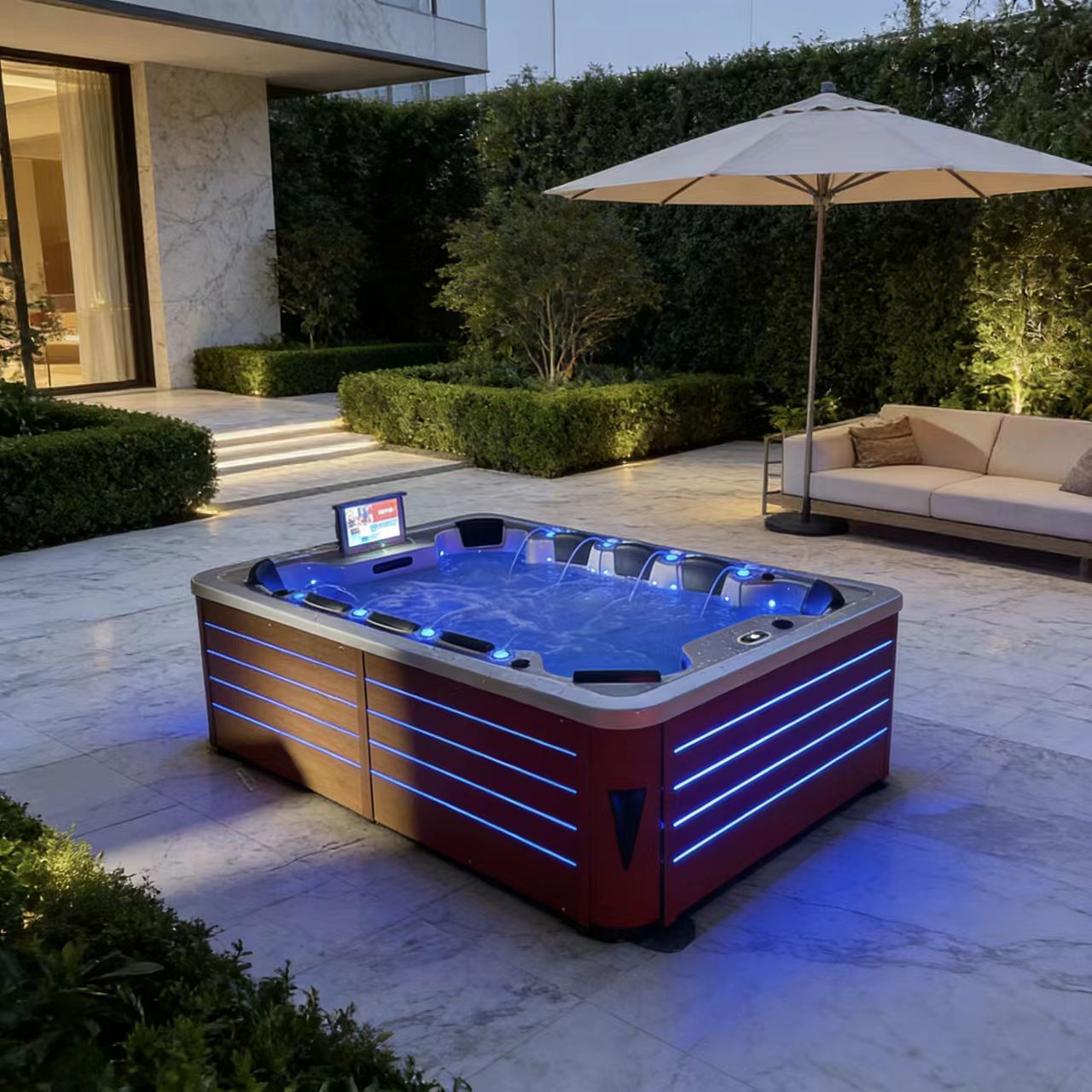 Hot Tub,5‑10 Persons Whirlpool - Home Bathroom Jacuzzi 评论和价格