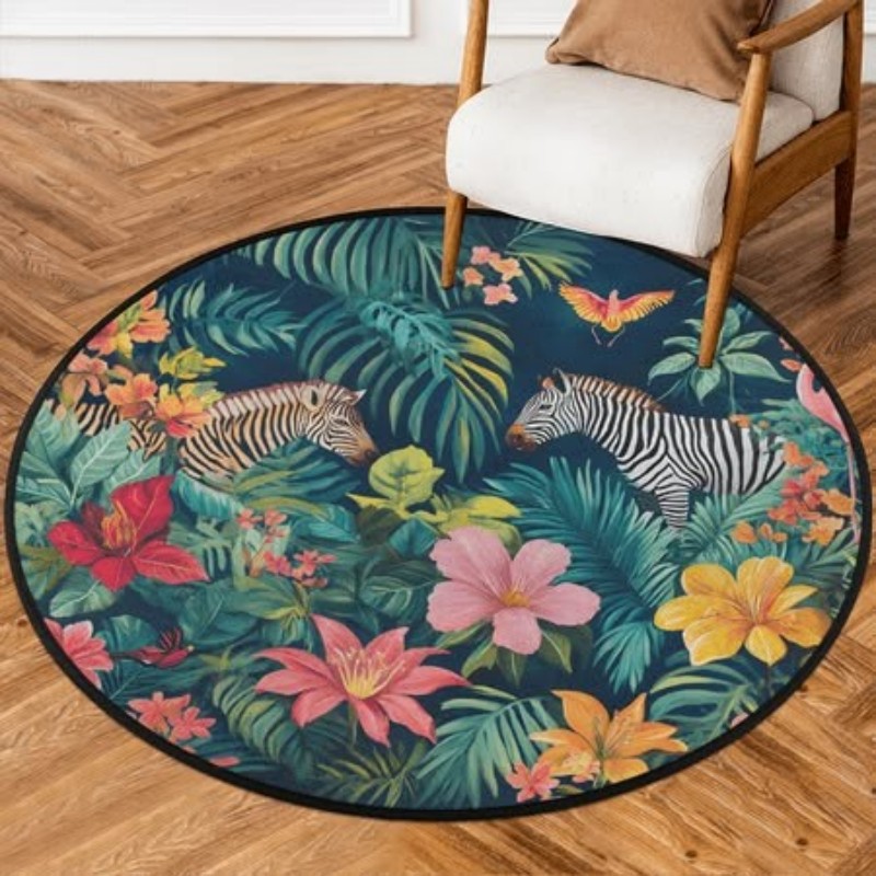 Floral Round Carpet Vintage Oi - Home Made Bathroom Vanity 评论和价格