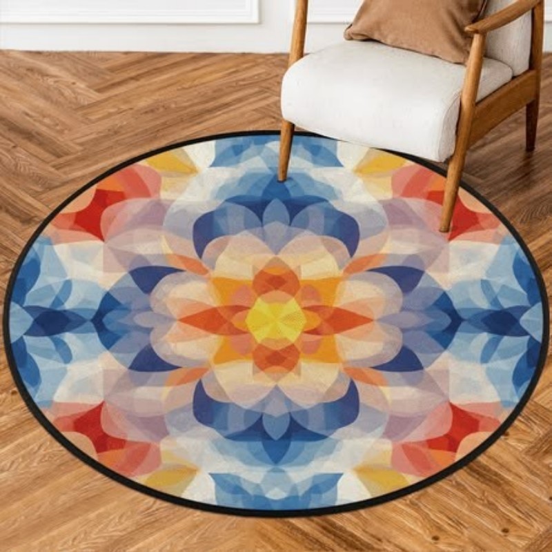 Floral Round Carpet Vintage Oi - Home Made Bathroom Vanity 评论和价格