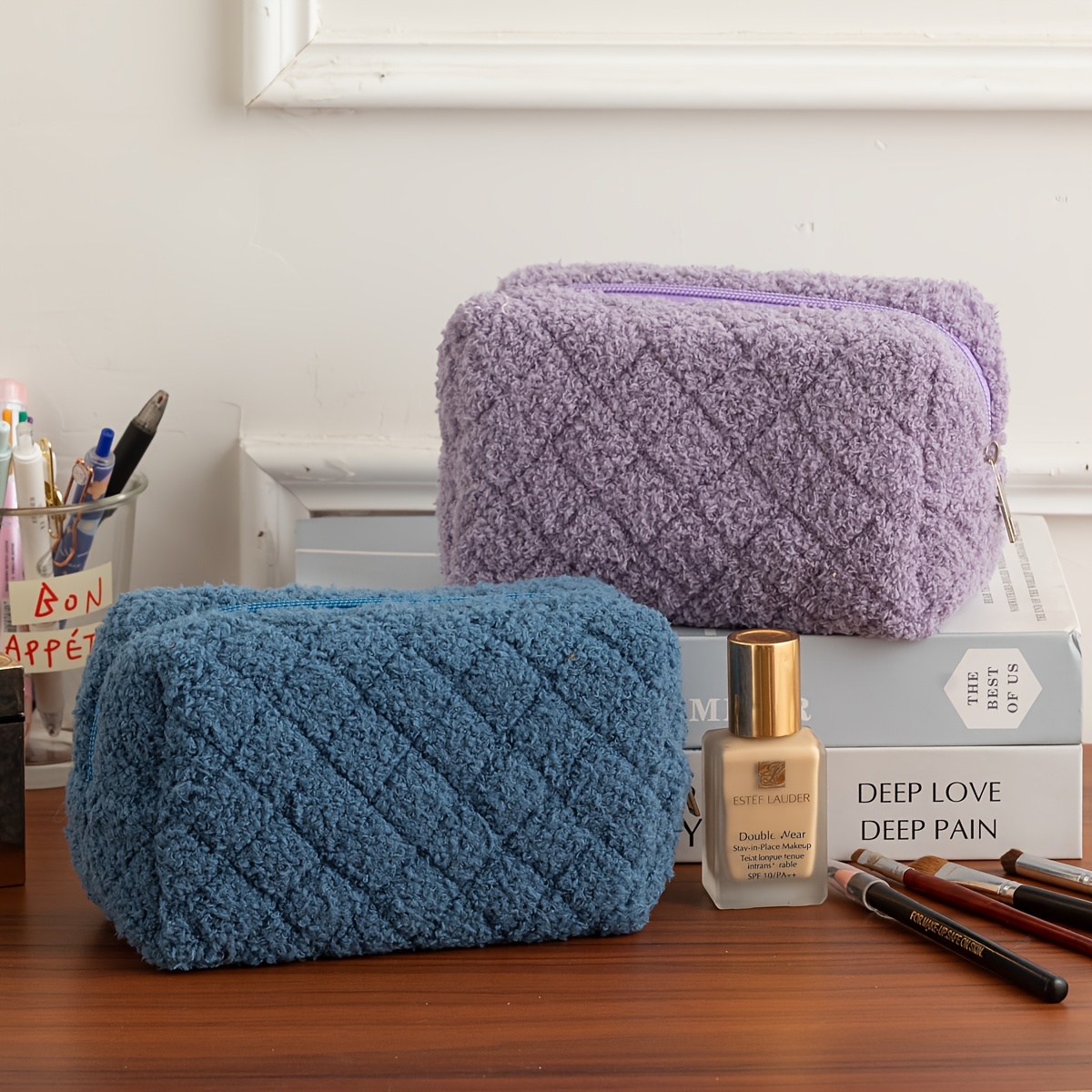 1 Plush Makeup Bag |   Cosmeti - Japanese Home Bathroom Design 评论和价格