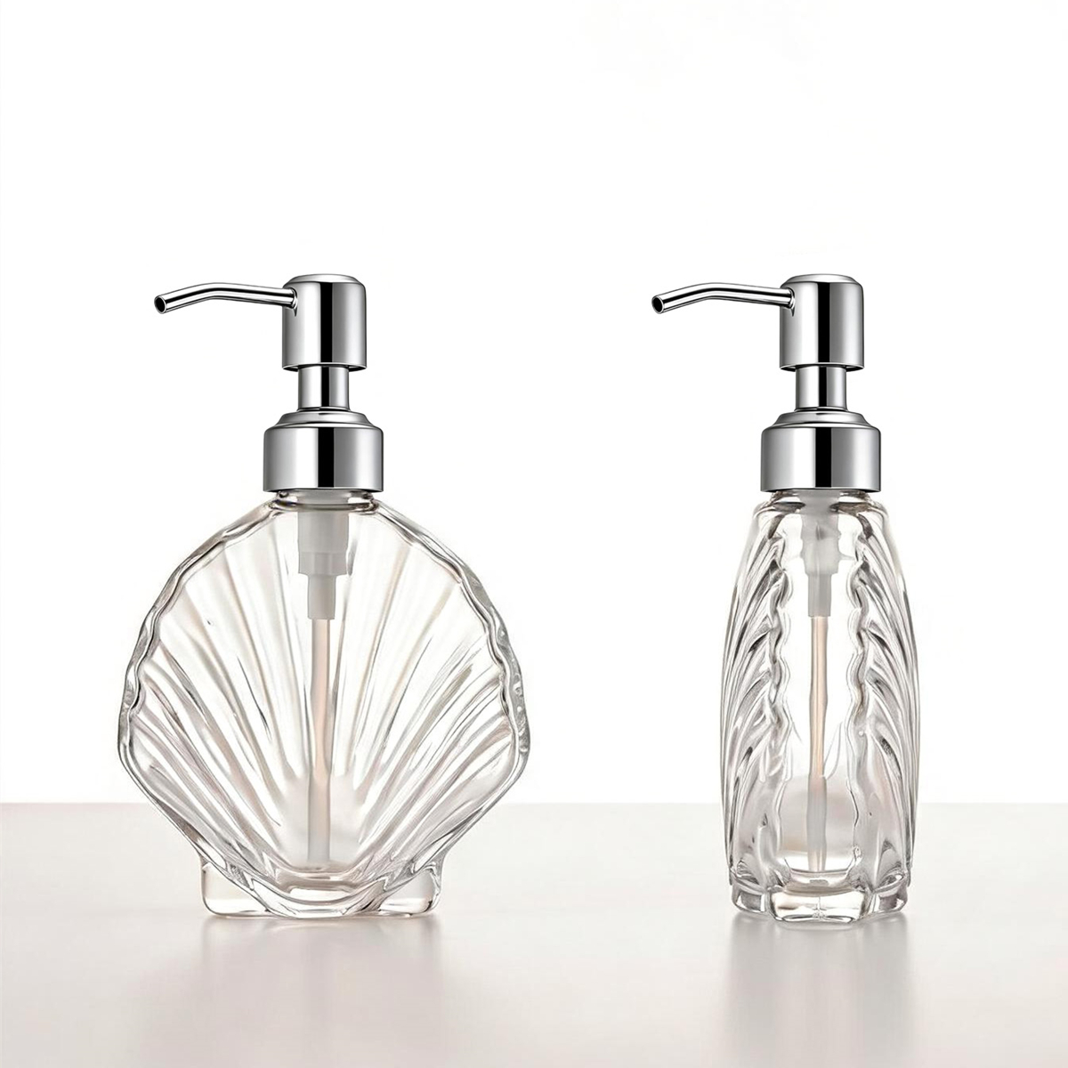 Decorative Seashell Glass Soap - Soap Dispenser Pump 评论和价格