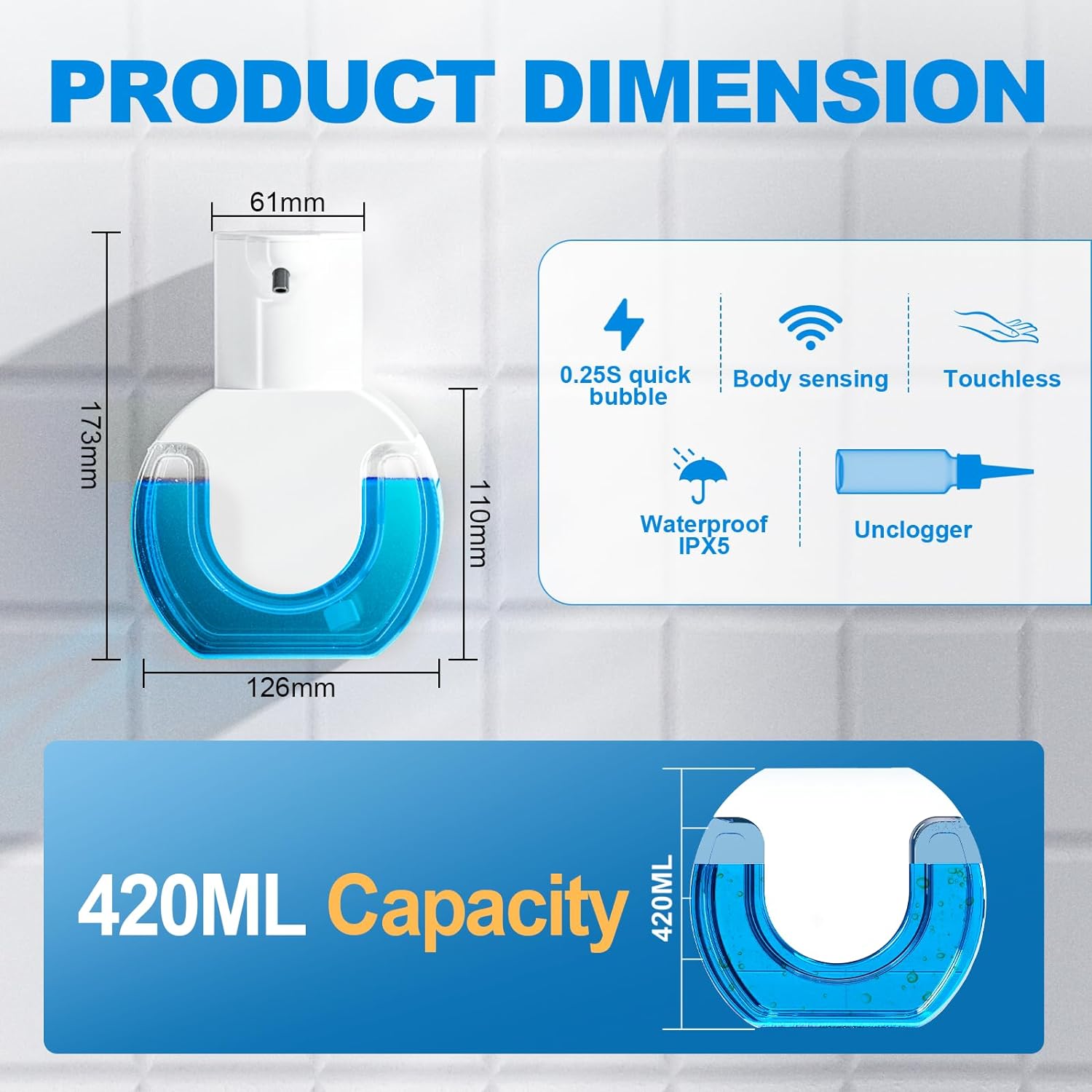 420ML Large Capacity Touchless - Soap Dispenser Pump 评论和价格