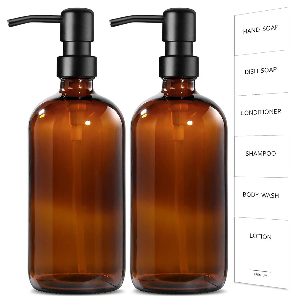 Amber Glass Soap Dispenser, 2  - Soap Dispenser Pump 评论和价格
