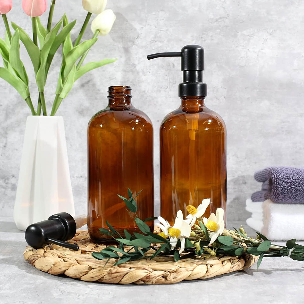 Amber Glass Soap Dispenser, 2  - Soap Dispenser Pump 评论和价格